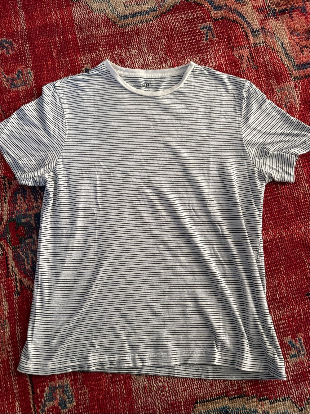 H&M White T-Shirt with Thin Stripes